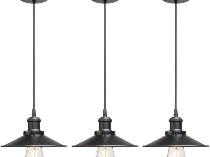 Vintage Industrial Style Ceiling Pendant Lights,Set of 3 Black Metal Pendant Lights,Hanging Light Fixture for Kitchen Island,Farmhouse,Living Room,Bedroom (FREE POSTAGE)