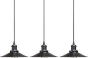 Vintage Industrial Style Ceiling Pendant Lights,Set of 3 Black Metal Pendant Lights,Hanging Light Fixture for Kitchen Island,Farmhouse,Living Room,Bedroom (FREE POSTAGE)
