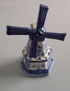 Dutch - Delft - Blue and White -  Windmill