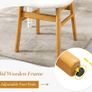 set of 4, wood, kitchen chairs, PU leather upholstered Rattan Image 5
