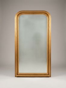 Tall Freestanding French Style Arched Giltwood Mirror