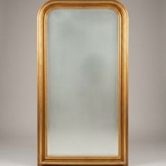 Tall Freestanding French Style Arched Giltwood Mirror