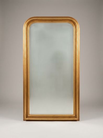 Tall Freestanding French Style Arched Giltwood Mirror