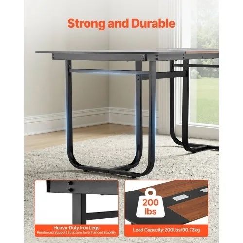 Conference Table, 1800 mm Oval Office Meeting Table for 6-8 Person, Modern Seminar Desk with Metal Legs, Large Meeting Desk for Office, Boardroom