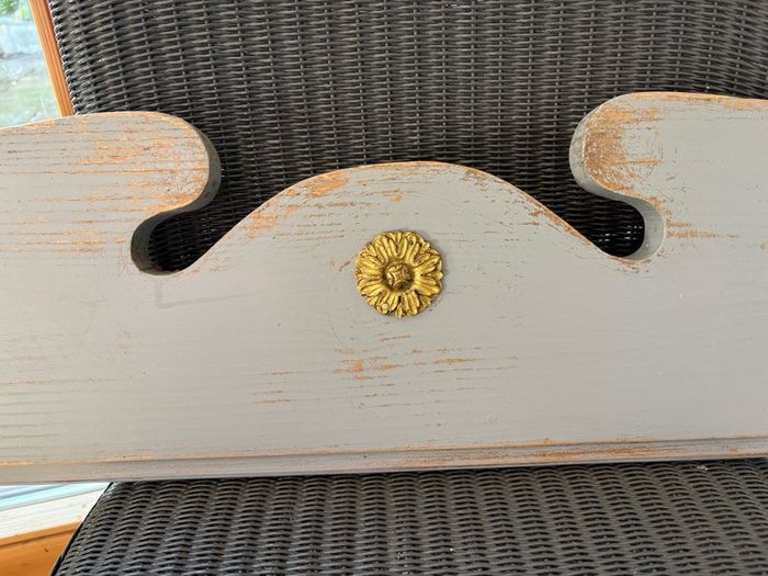 Antique French carved Wood Painted over door Pediment