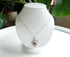 Vintage Delft Holland Windmill Necklace with Pendant Filigran