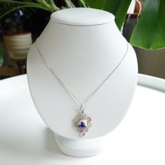 Vintage Delft Holland Windmill Necklace with Pendant Filigran