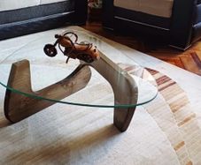 Modern Wooden Glass Coffee Table, Unbreakable Tempered Glass