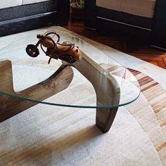 Modern Wooden Glass Coffee Table, Unbreakable Tempered Glass