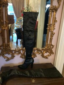 Paola Frani, patent leather , made in Italy over knee boots, UK 7.