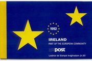 1992 Ireland Single European Market Commemorative Stamp Booklet Mint Never Hinged (MNH). Hibernian HB41. Scan of panes shown