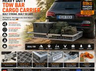 main image for ad Galvanised Tow Bar Cargo Carrier with Quick Release 89kg Payload and ECE Approval