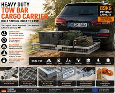 Galvanised Tow Bar Cargo Carrier with Quick Release 89kg Payload and ECE Approval