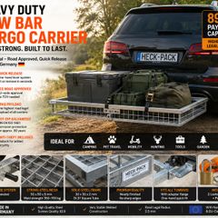 Galvanised Tow Bar Cargo Carrier with Quick Release 89kg Payload and ECE Approval