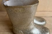 SEED Heritage Gold sparkle girls rain boots Sz EU25 UK7/8 EUC