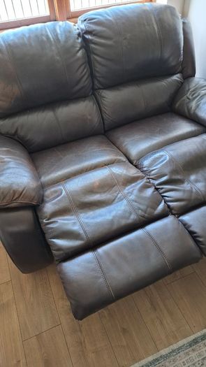 2 seater recliner brown leather