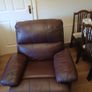Brown leather recliner armchair Image 2
