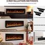 3 IN 1 Electric Fire 152cm/60" Wall Mounted/Recessed/Freestanding Electric Fireplace with Remote & Touch Screen Control 12 LED Color Flame Effect, 2 Heat Power 900W&1800W Image 3
