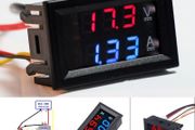 Digital Voltmeter Ammeter DC 100V 10A Amp Voltage Current Meter Tester 0.28 Inch Dual LED Display Panel with Connect Wires