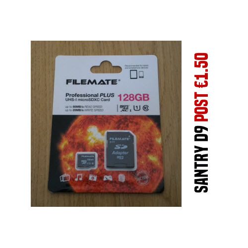 Filemate 128G Class 10 MicroSD Card with SD Adapter - 128GB