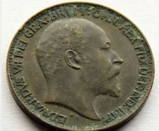 1904 farthing 122 years old Edwardian era bronze coin