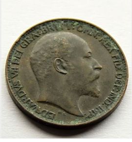 1904 farthing 122 years old Edwardian era bronze coin