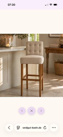 New in box Cape Breton barstool in linen flax by riviera maison