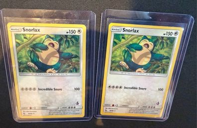 Set of 2 Pokemon card snorlax 50/68 2019