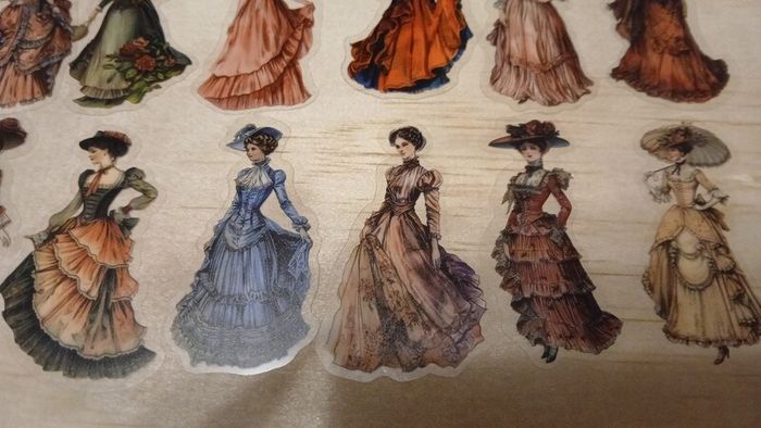 50pcs Vintage Transparent Stickers Decals
