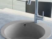 Granite Kitchen Sink Single Basin Round Grey