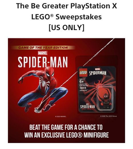 Lego Spider-Man Miles Morales Minifigure Playstation 2020 Sweepstakes Figure Very Rare From The Be Greater This Was Only Available In The US Also Includes Congratulations Paper Leaflet And Also The Original Box And That They Were Shipped Out In So Include