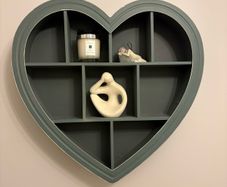 Wood Grey Heart Shaped Shelf/shelving