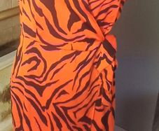 Dunnes Stores Orange Zebra Print Wrap Dress Size 14