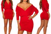 red mini dress -tunic for taller person fits 6-8 small 10