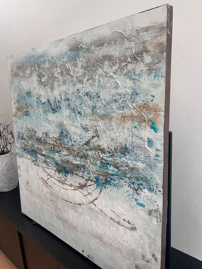 Abstract Canvas Textured Print 120cm x 120cm