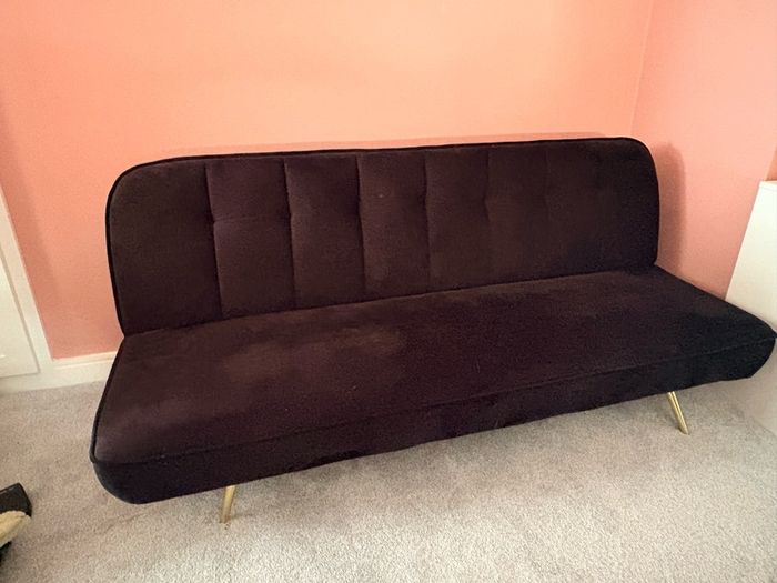 SKLUM Black suede futon