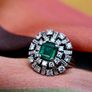 Wonderful 1940/50s Emerald & Diamond Ring 18ct Image 2