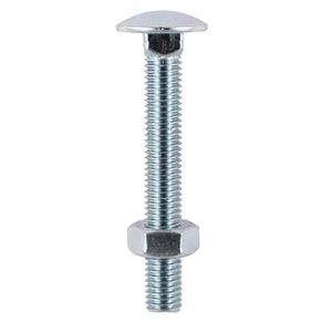Carriage Bolts & Hex Nuts - Zinc M6