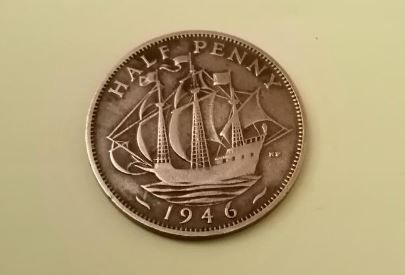 1946 George VI UK Half Penny