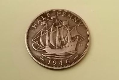 1946 George VI UK Half Penny