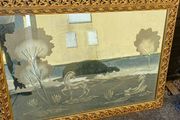 1960/70s Engraved Horses Grazing Mirror