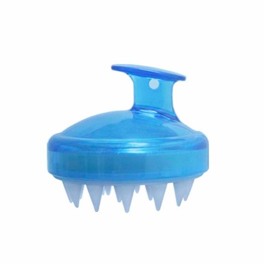 Silicone Scalp Brush Shower Shampoo Massage Comb Hair Washing Massager - BLUE