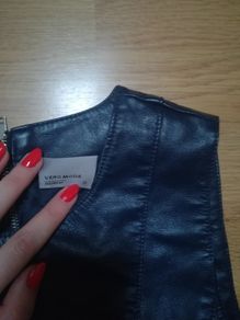 Vero Moda faux leather dress in navy colour