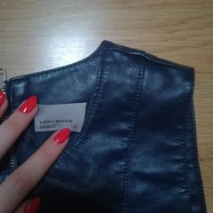 Vero Moda faux leather dress in navy colour
