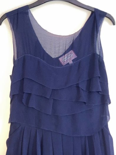 Fran & Jane chiffon navy blue occasion dress