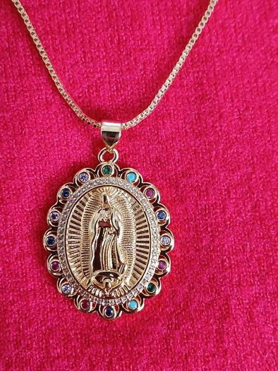 our lady of Guadalupe pendant &chain gold plated