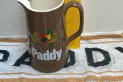 Vintage Paddy Whiskey Water Jug and  Paddy advertising bar towel