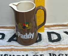 Vintage Paddy Whiskey Water Jug and  Paddy advertising bar towel