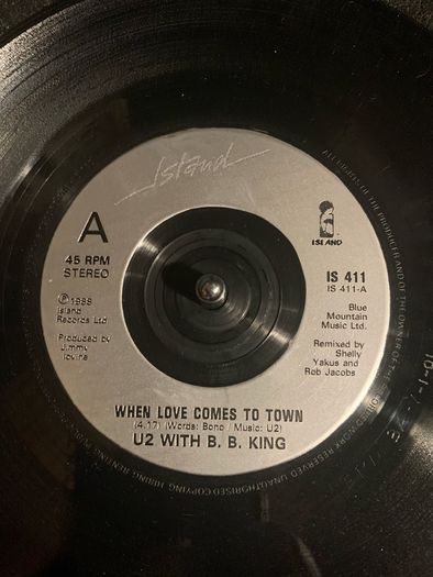 U2 With B.B. King  - When Love Comes To Town UK 7 inch Original Vinyl 1989