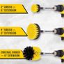 Drill Brush Cleaning Brushes Set, 4 Pack Extended Long Attachment Power Scrubber Brushes for Cleaning, Great for Car Carpet Floor Bathroom Toilet Kitchen Ceramic Surface Yellow Image 5